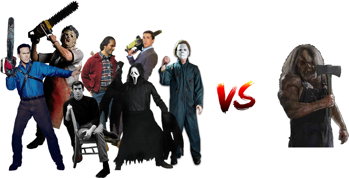 Iconic Horror Characters Faceoff PNG