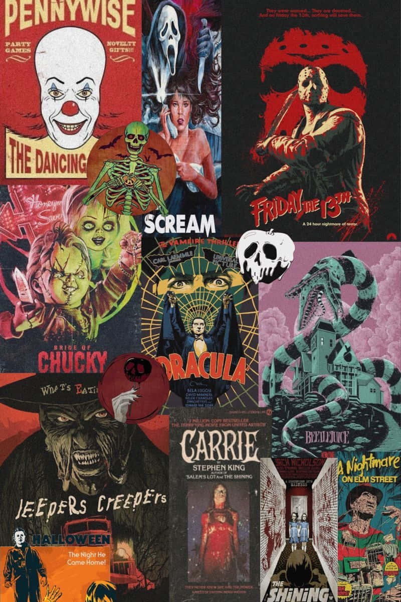 Iconic Horror Movie Collage Wallpaper
