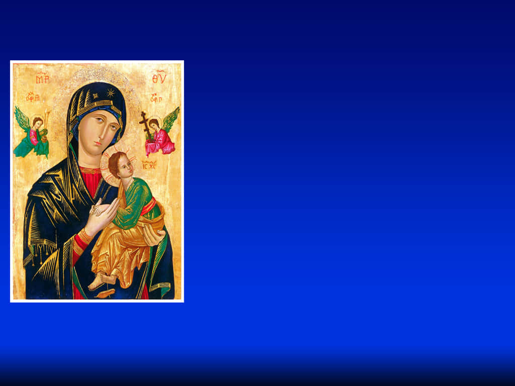 Iconic Madonnaand Child Orthodox Icon Wallpaper
