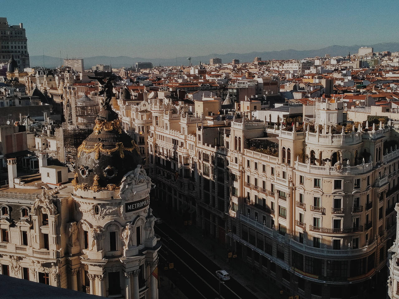 Iconico Madrid Spagna Daylight Sfondo