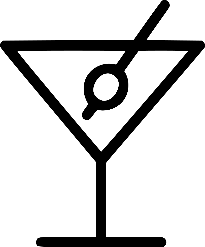 Iconic Martini Glass Outline PNG