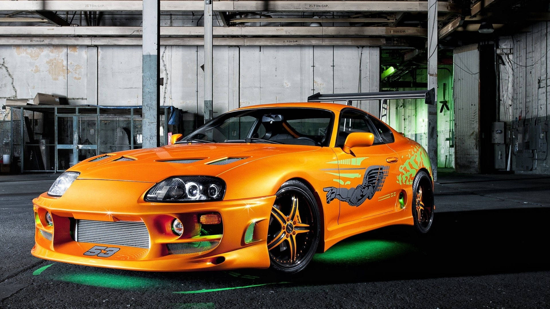 Iconic Metallic Orange Toyota Supra Wallpaper