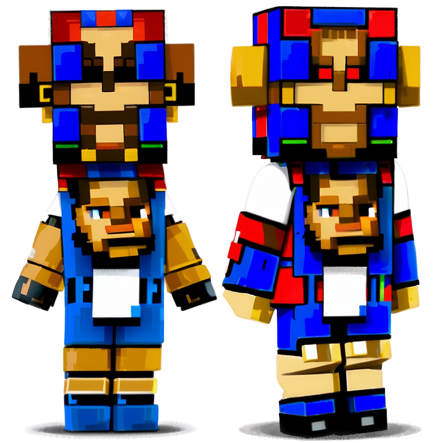 Iconic Minecraft Characters Png Sko PNG