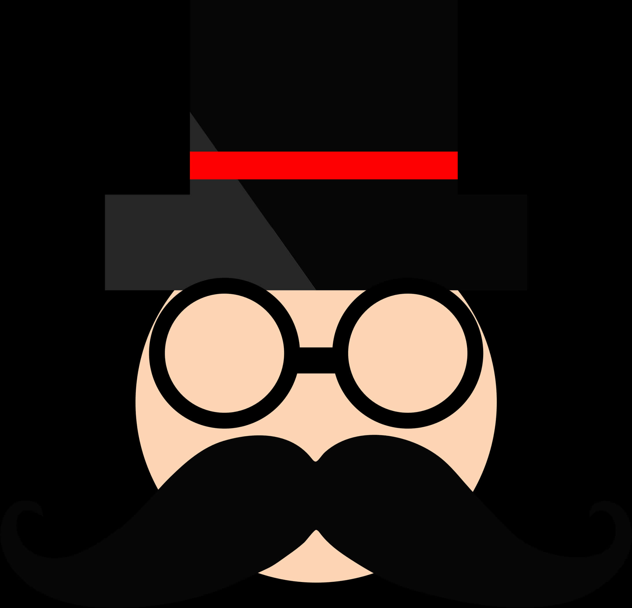 Iconic Mustache Glassesand Hat PNG