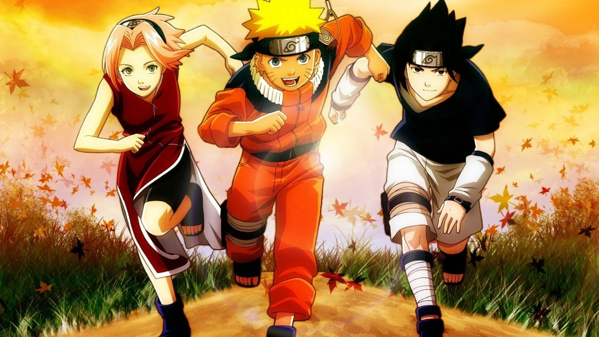 Iconic Naruto And Team 7 Poster Wallpaper