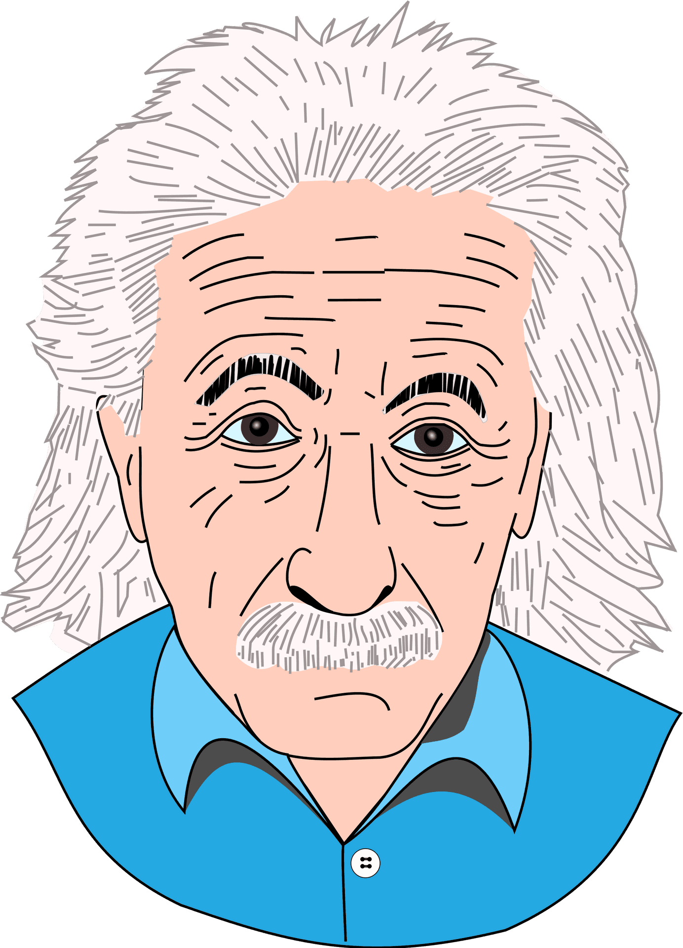 Iconic Physicist Cartoon Portrait PNG
