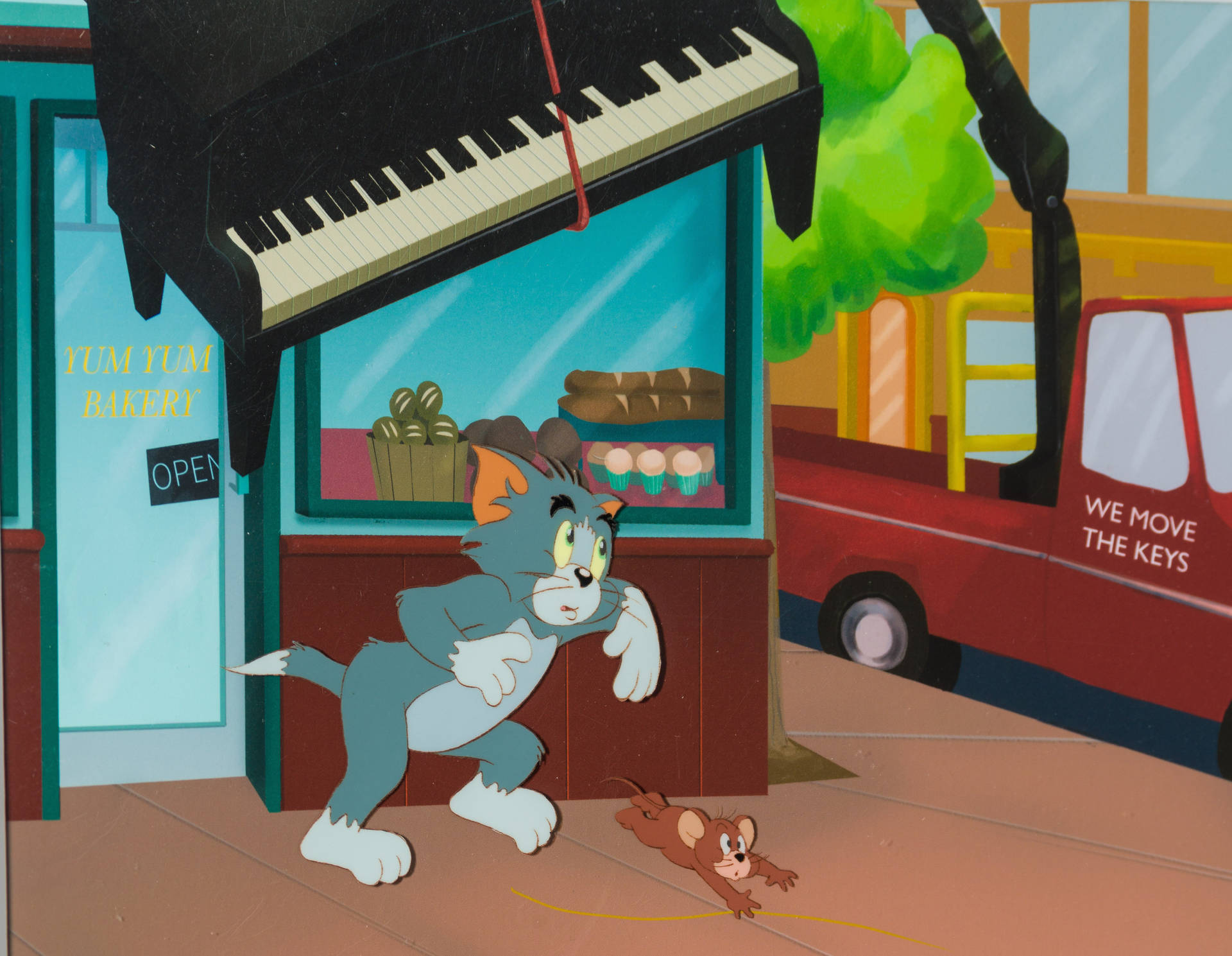 Iconic Piano Scene From Tom And Jerry Aesthetic Background