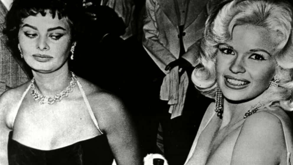 Ikonisk Jayne Mansfield–Sophia Loren billede
