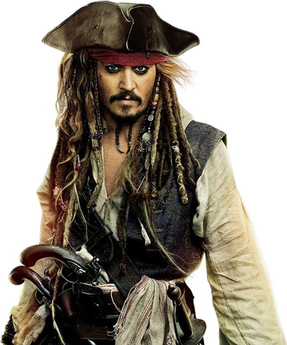 Iconic Pirate Costume Portrait PNG