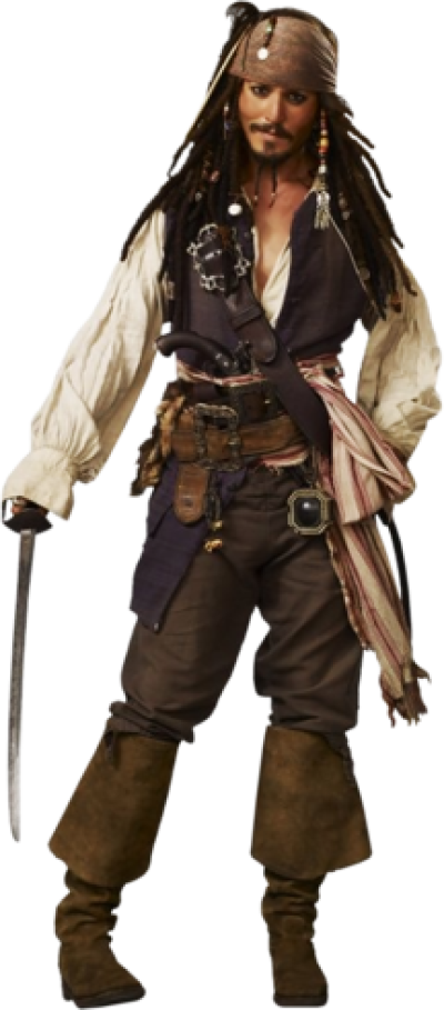 Iconic Pirate Costume Pose PNG