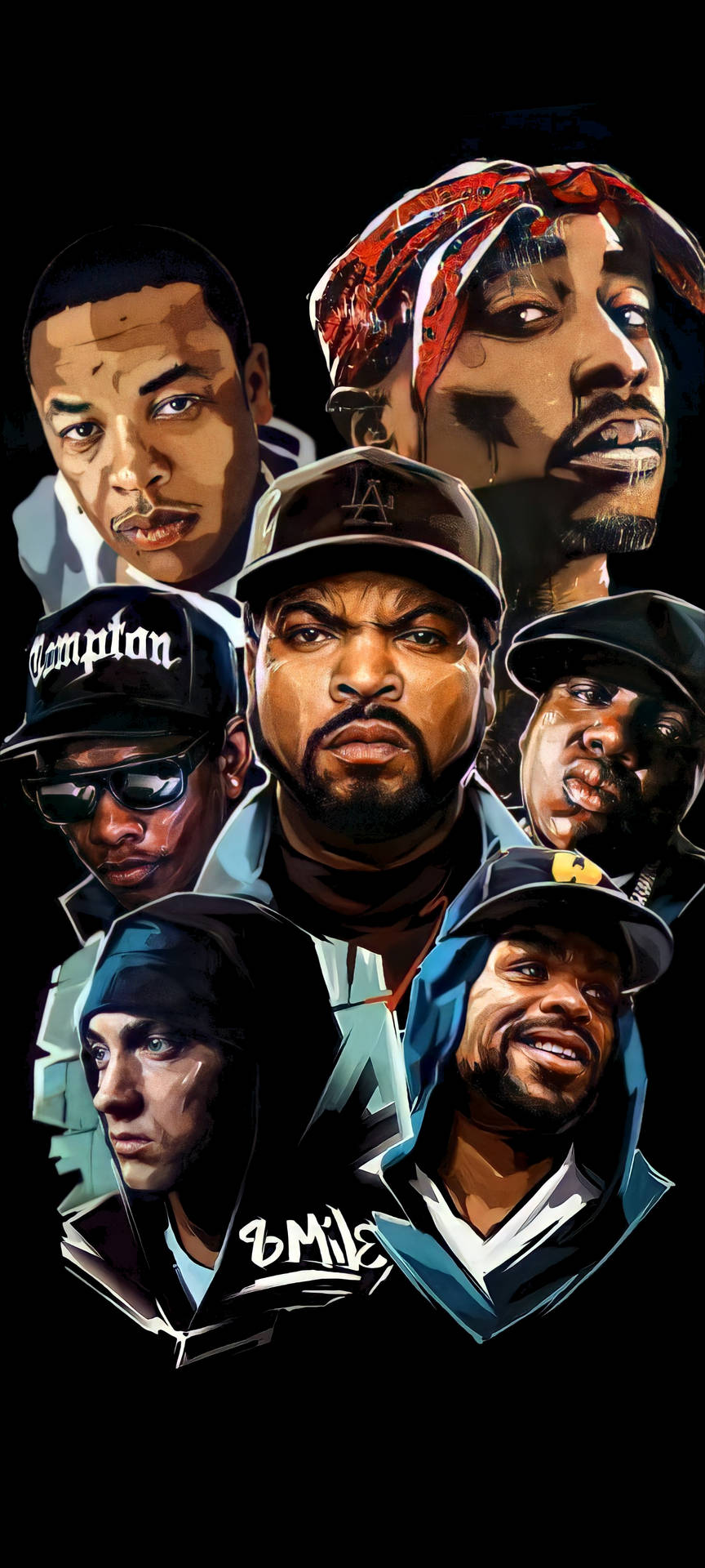 Iconic Rap Artists Collage Wallpaper
