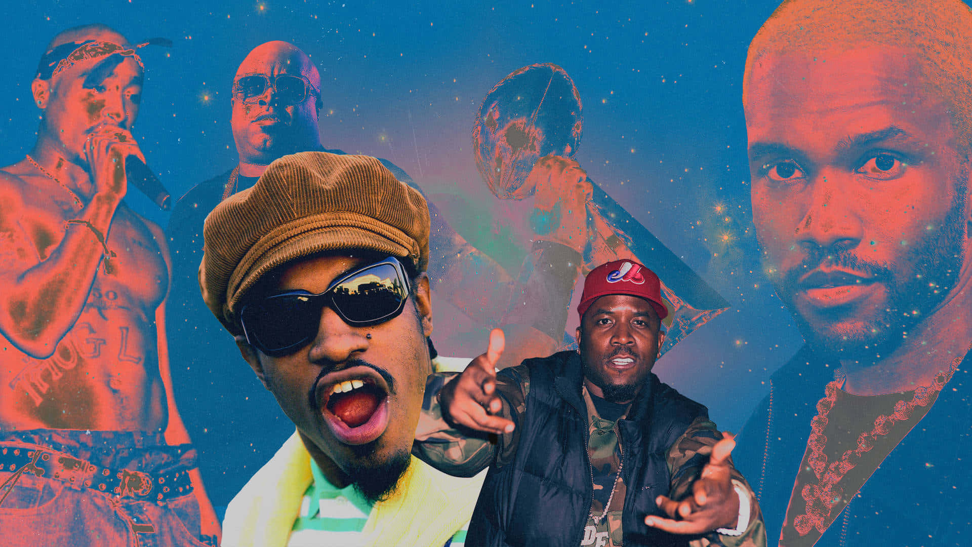 Iconic Rap Artists Collage Wallpaper