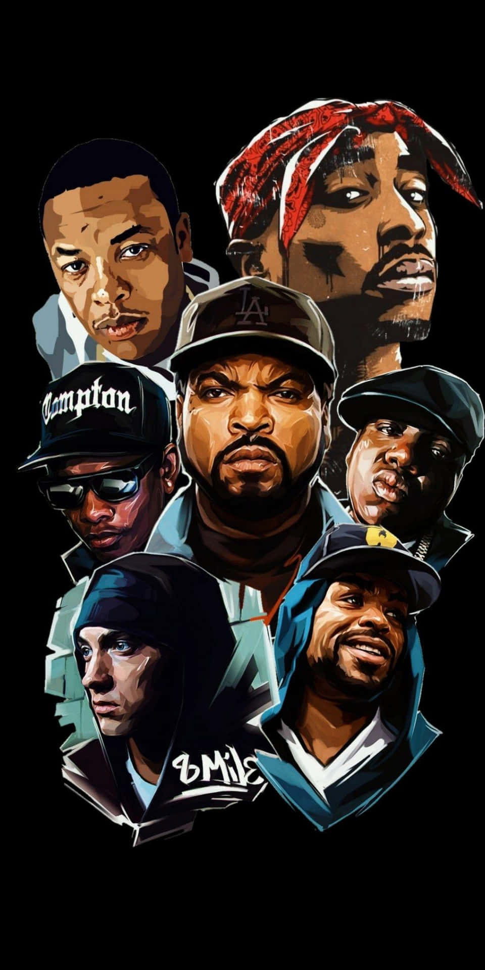 Iconic Rap Legends Artwork Wallpaper