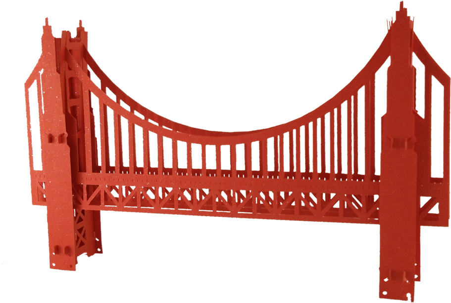 Iconic Red Bridge Graphic PNG