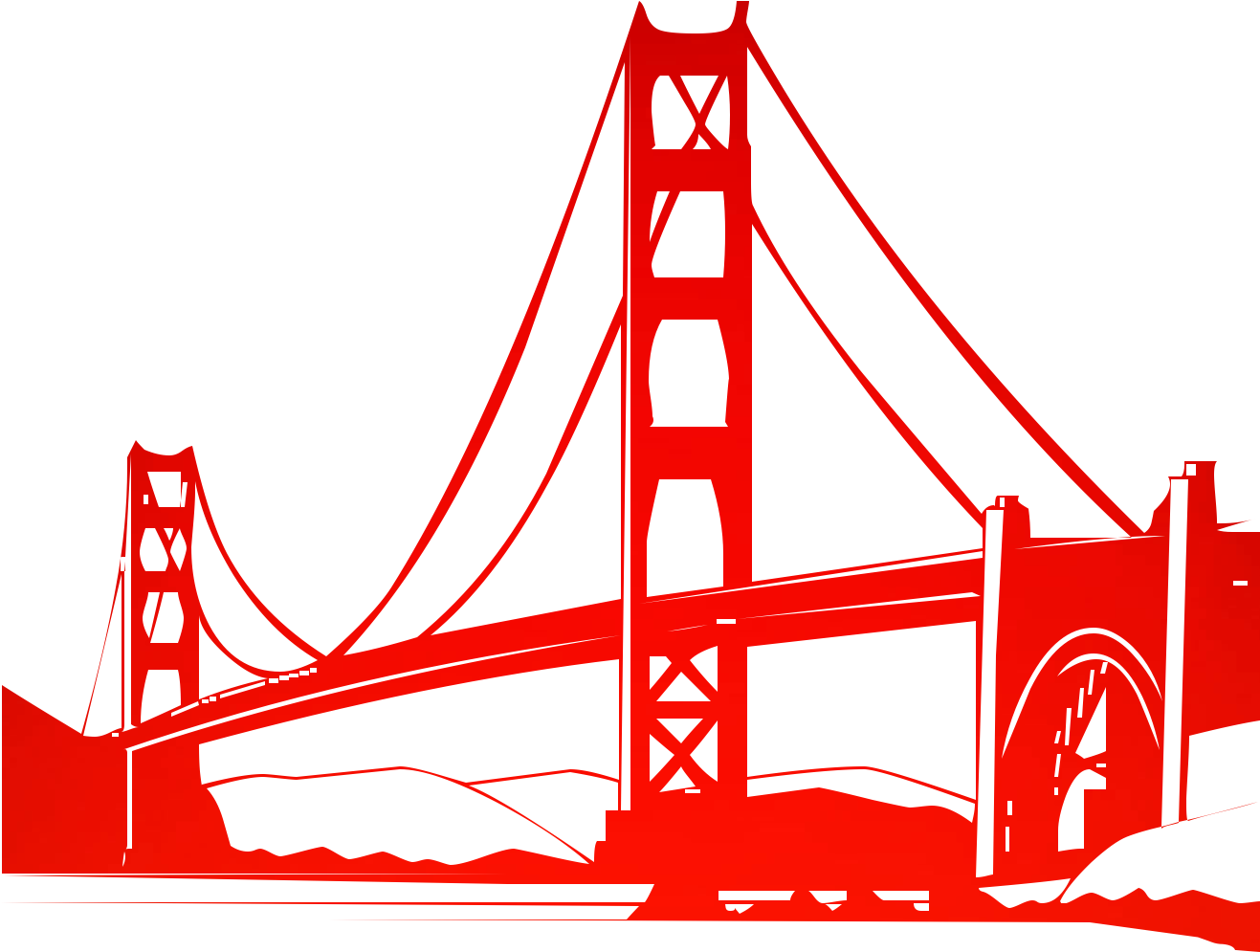 Iconic Red Bridge Graphic PNG