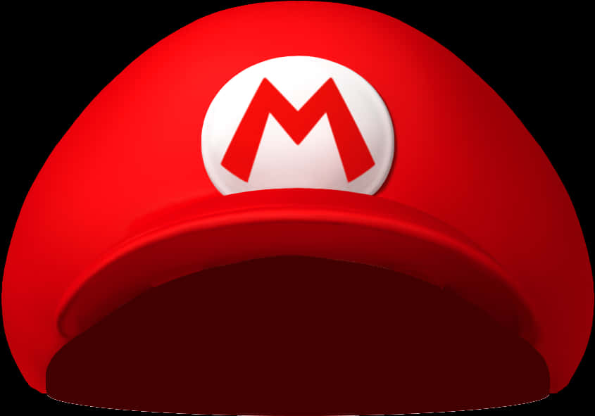 Iconic Red Cap With M Logo PNG