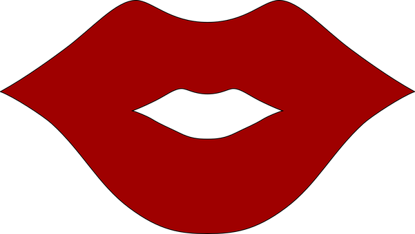 Iconic Red Lips Graphic PNG