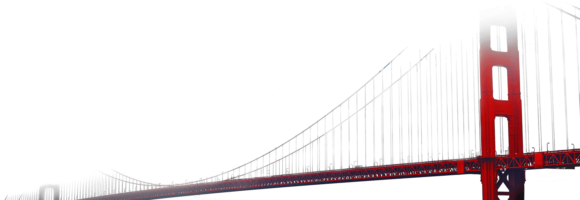 Iconic Red Suspension Bridge Artistic Render PNG