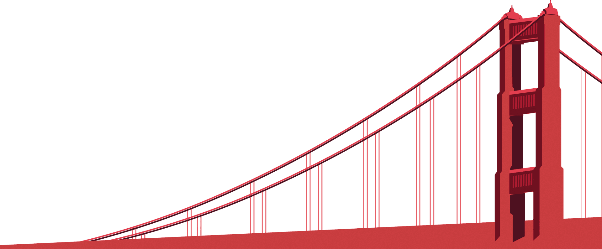 Iconic Red Suspension Bridge Graphic PNG