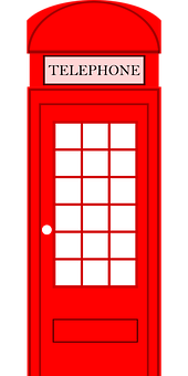 Iconic Red Telephone Booth PNG