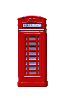 Iconic Red Telephone Booth PNG