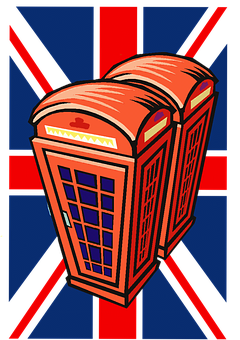 Iconic Red Telephone Box Art PNG
