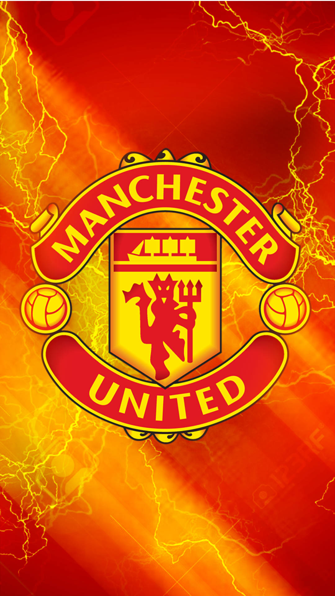 Download Iconic Red Yellow Colors Manchester United Mobile Wallpaper |  