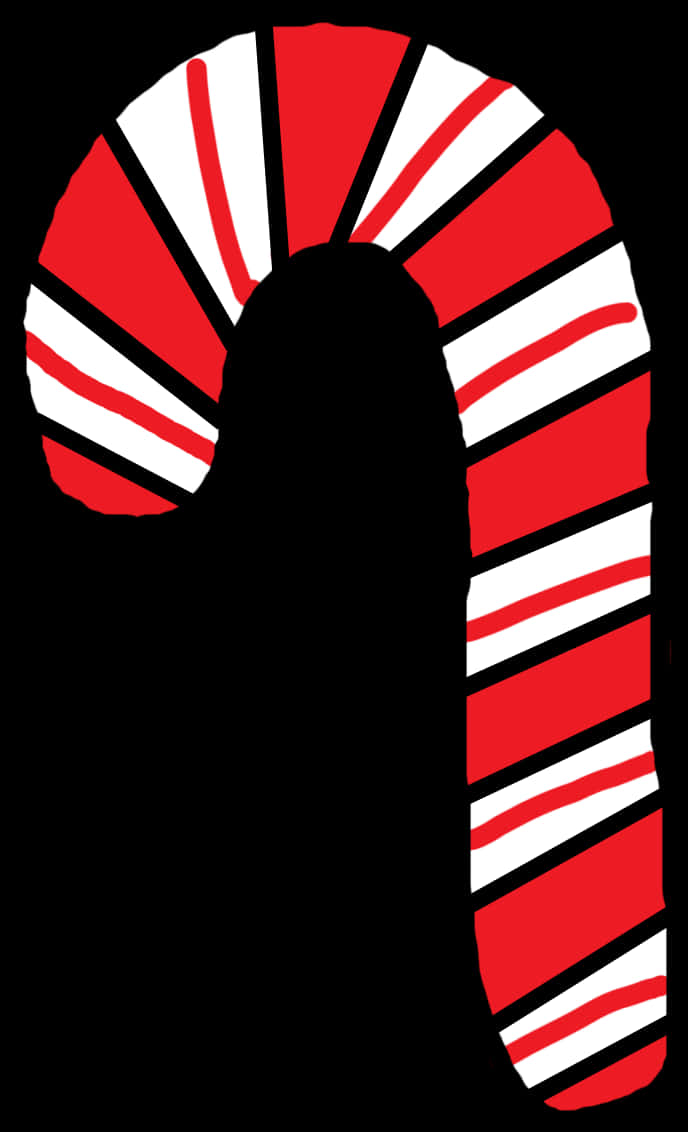 Iconic Redand White Candy Cane PNG