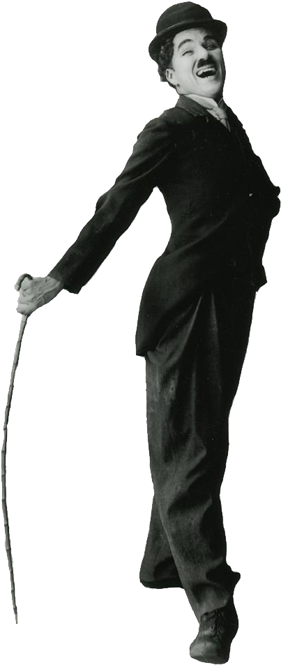 Iconic Silent Film Comedian Pose PNG
