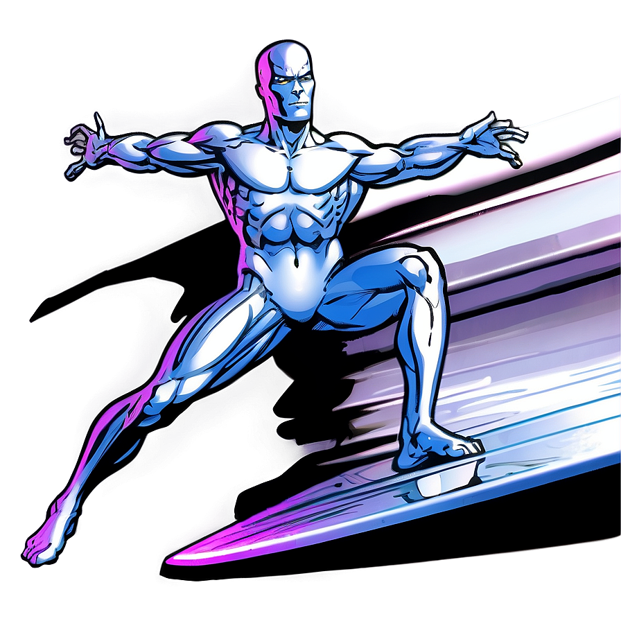 Iconic Silver Surfer Cover Art Png 06202024 PNG