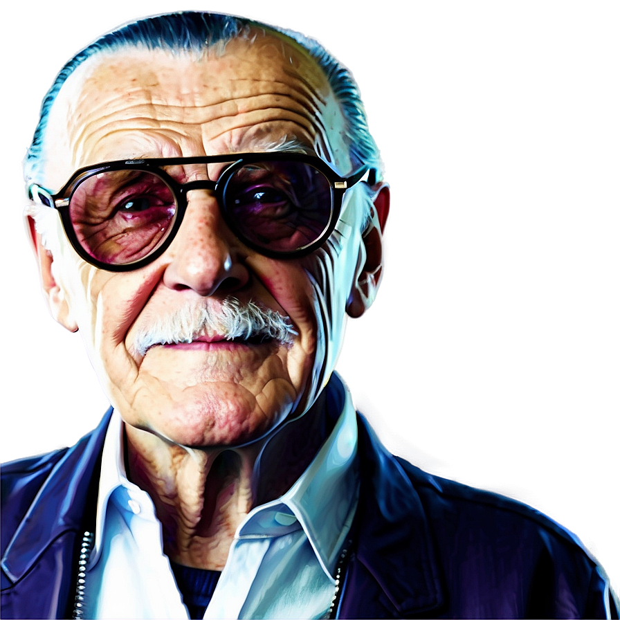 Iconic Stan Lee Portrait Png 06242024 PNG