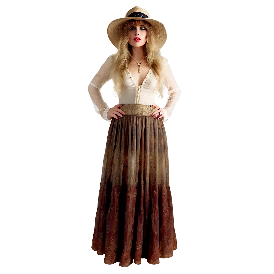 Iconic Stevie Nicks Outfit Png 06252024 PNG