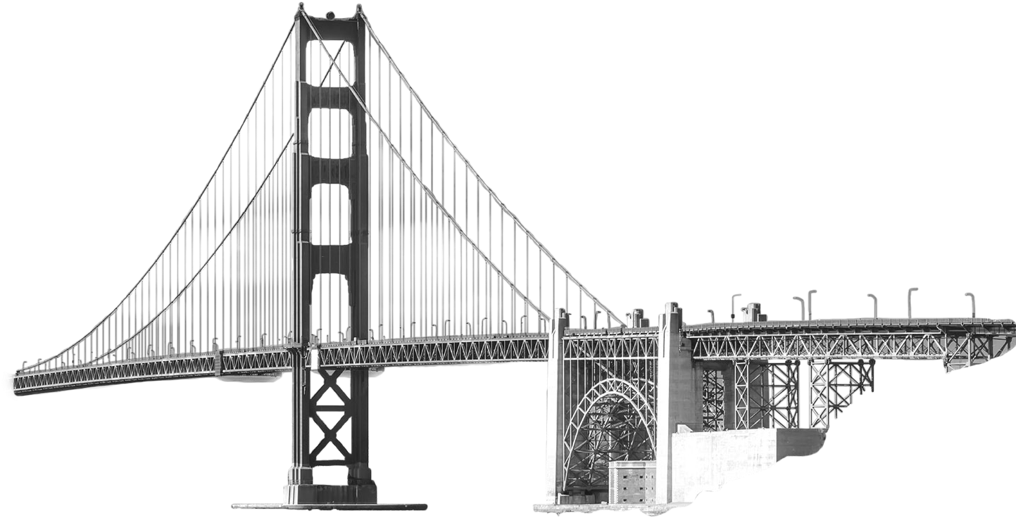 Iconic Suspension Bridge Graphic PNG