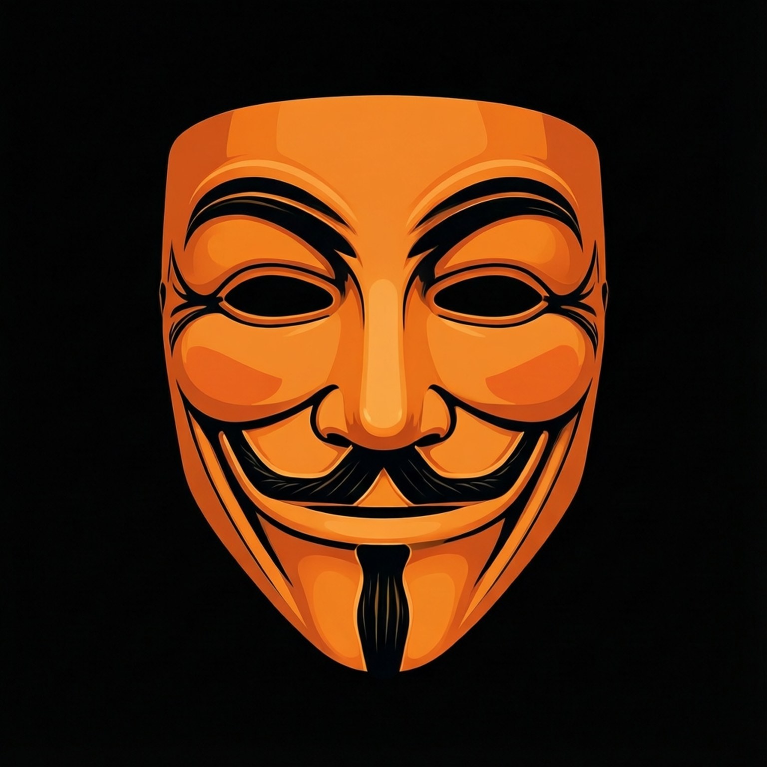 Ikonisk symbol Bakgrunner — En vektor-stil Anonymous maske i dristige farger.