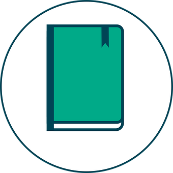 Iconic Teal Book Graphic PNG