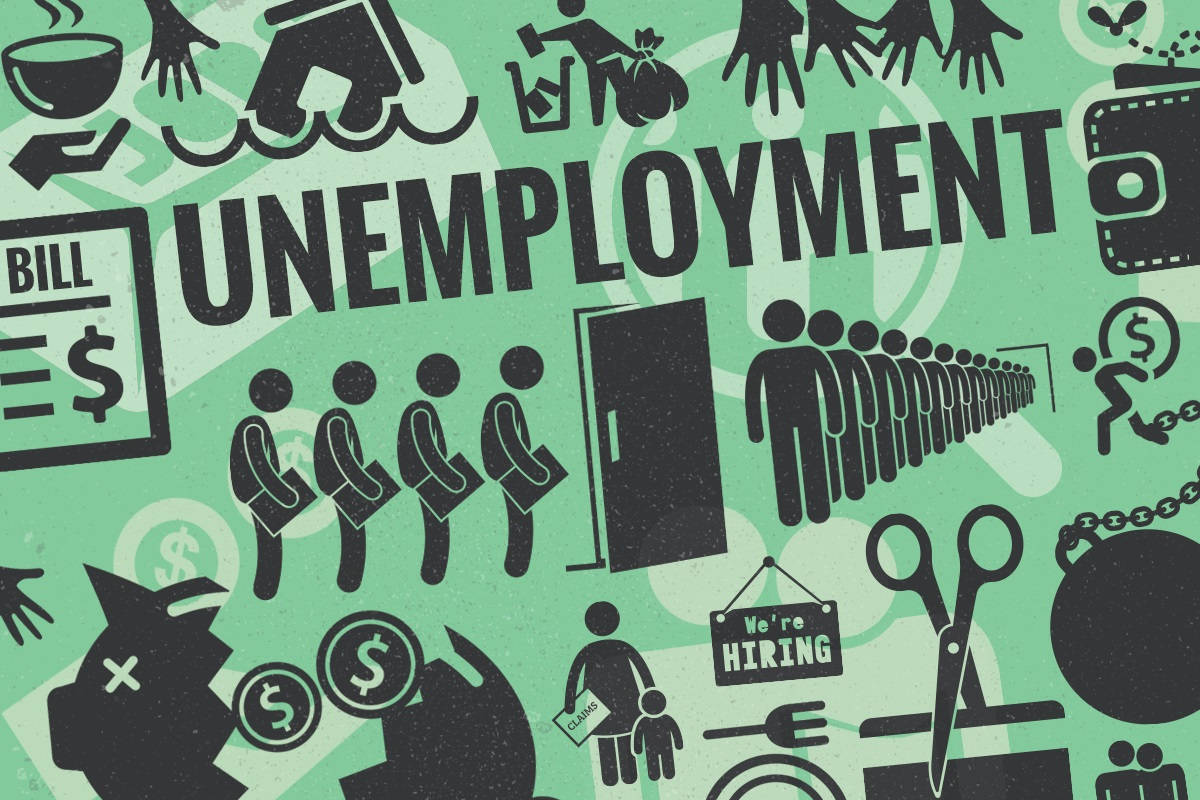 Iconic Unemployment Symbols Abstract Art Wallpaper