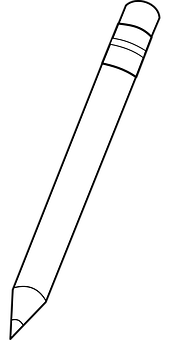 Iconic White Pencil Black Background PNG