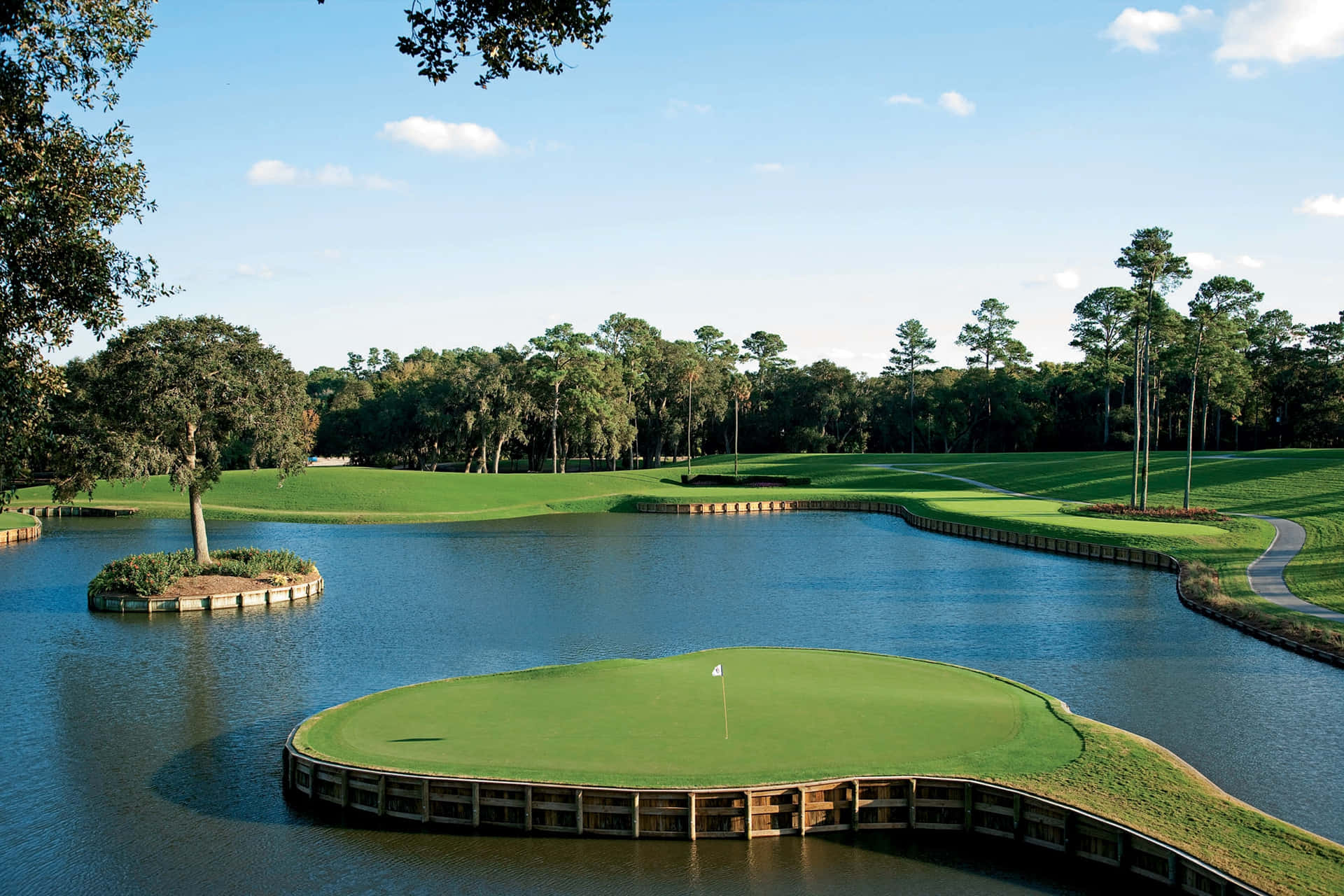 Iconische 17e Hole T P C Sawgrass Achtergrond