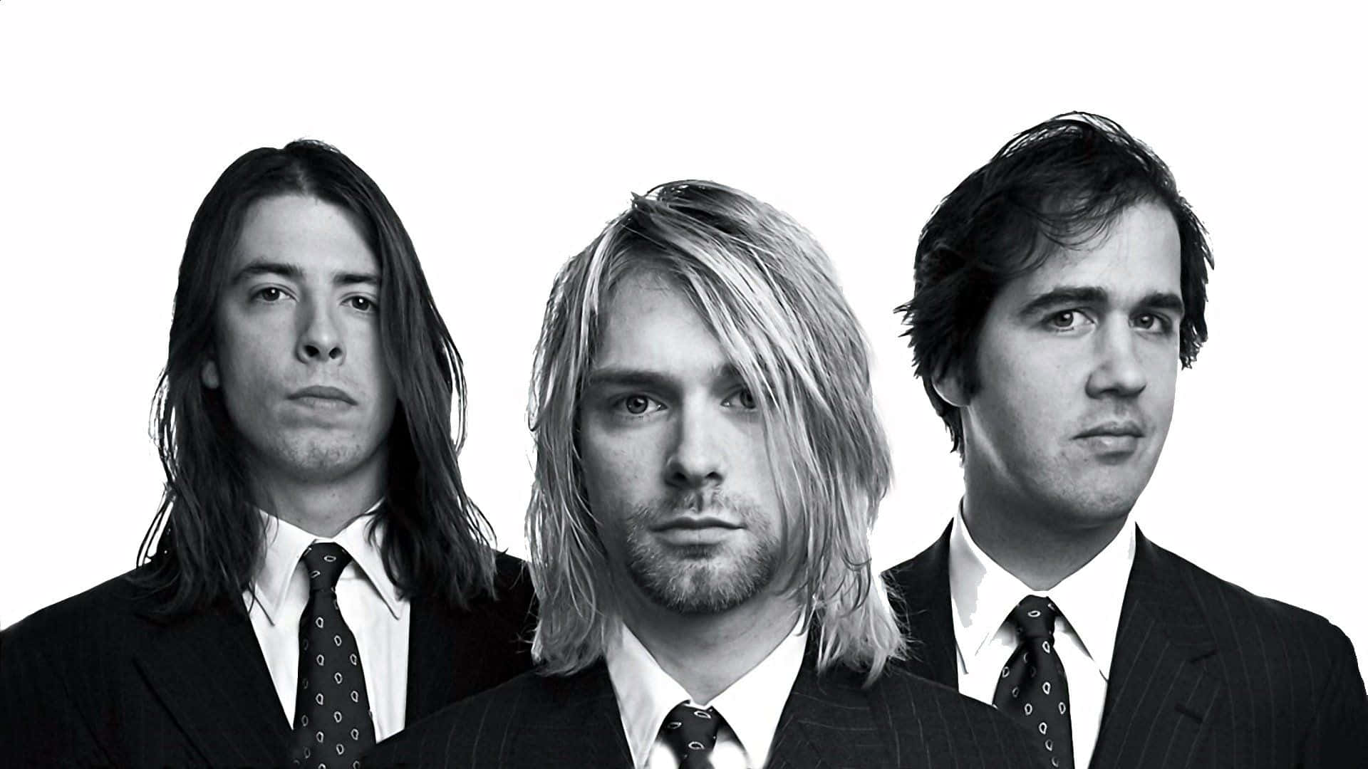 Íconodel Logotipo De La Legendaria Banda Nirvana En Un Fondo De Estilo Grunge