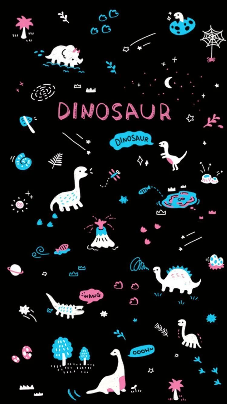 Icons Of Different Dino Kawaii Iphone Picture