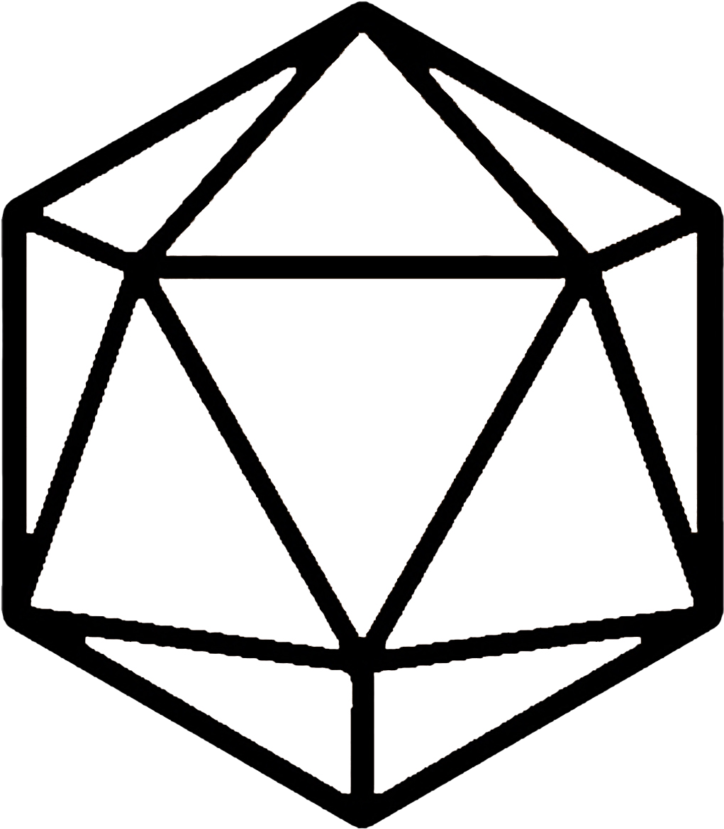 Icosahedron Outline Vector PNG