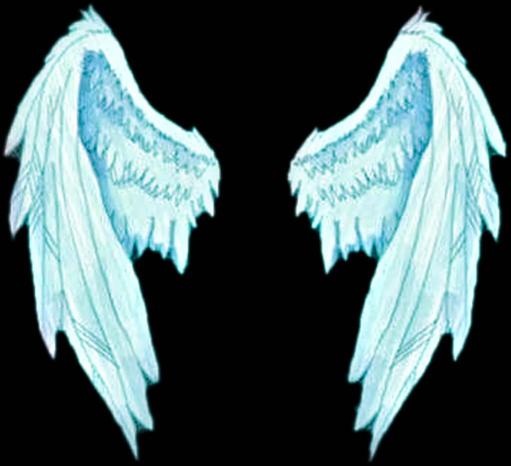 Icy Blue Angel Wings PNG