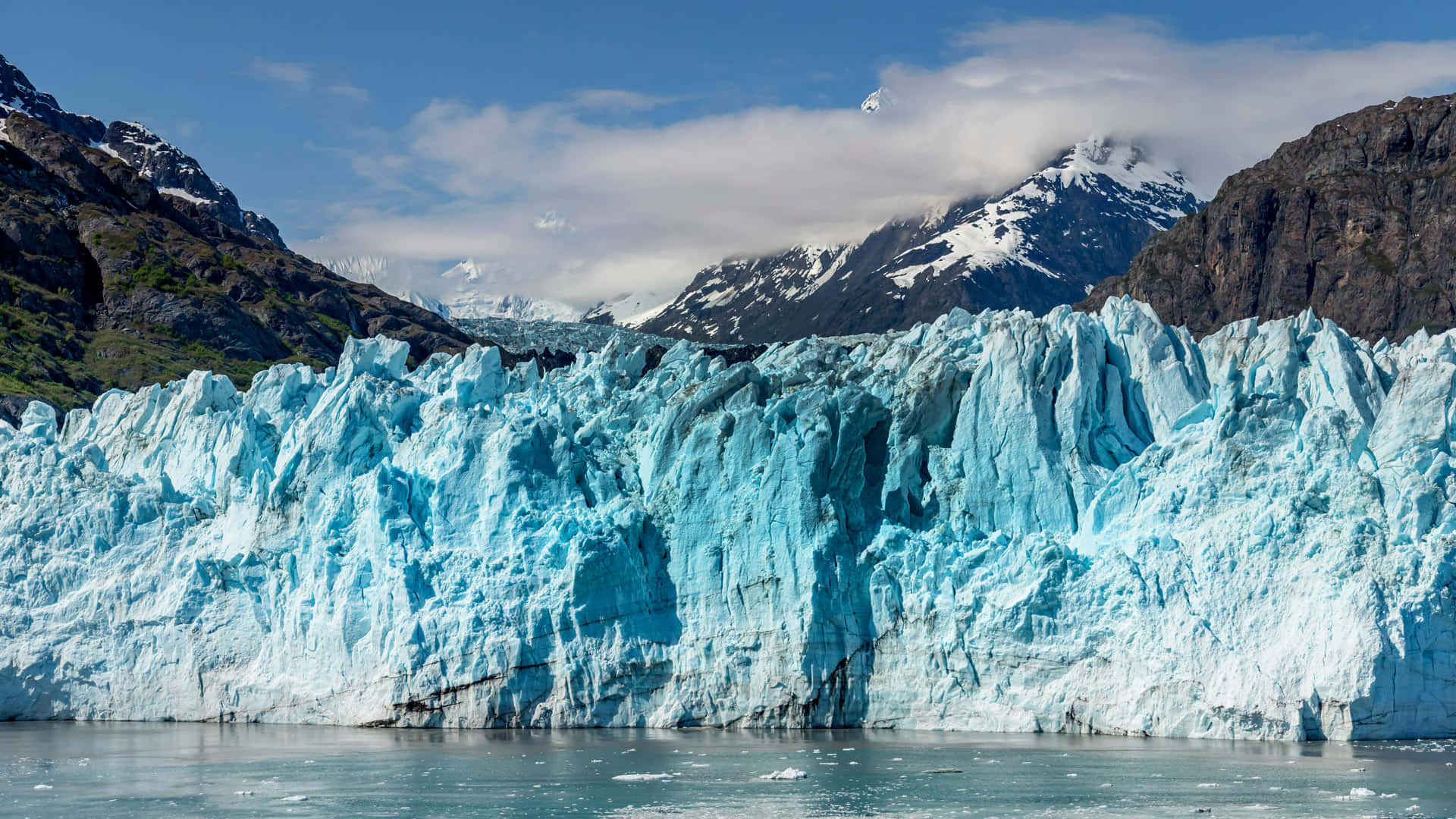 Glaciarazul Helado Del Parque Nacional Glacier Bay. Fondo de pantalla