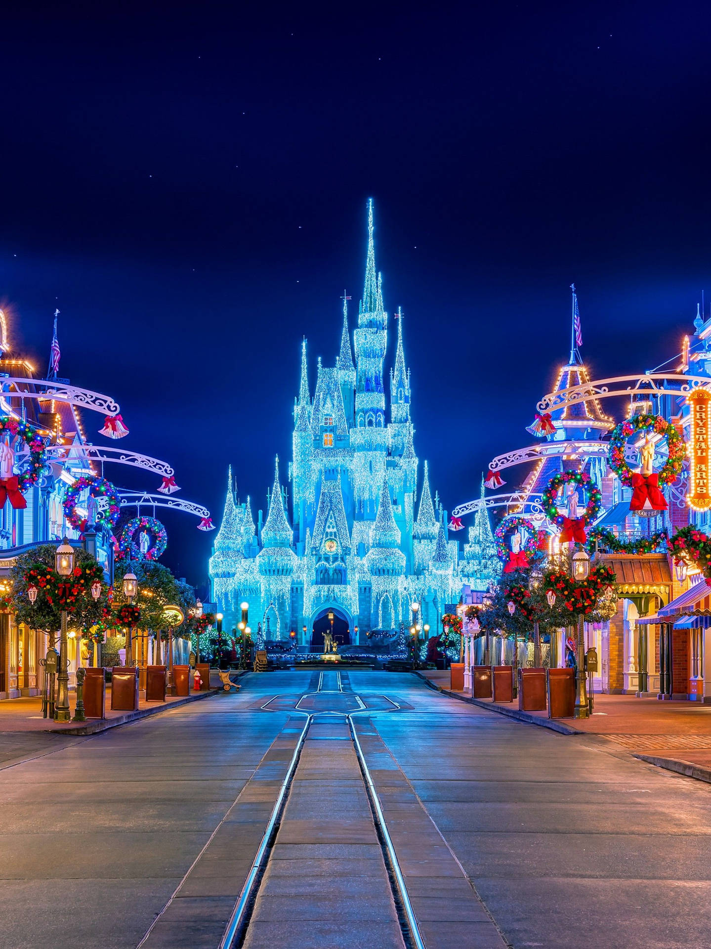 Icy Blue Lights Disney Castle Picture