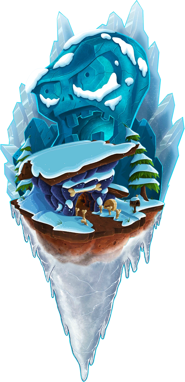 Icy Cave Cross Section Illustration PNG