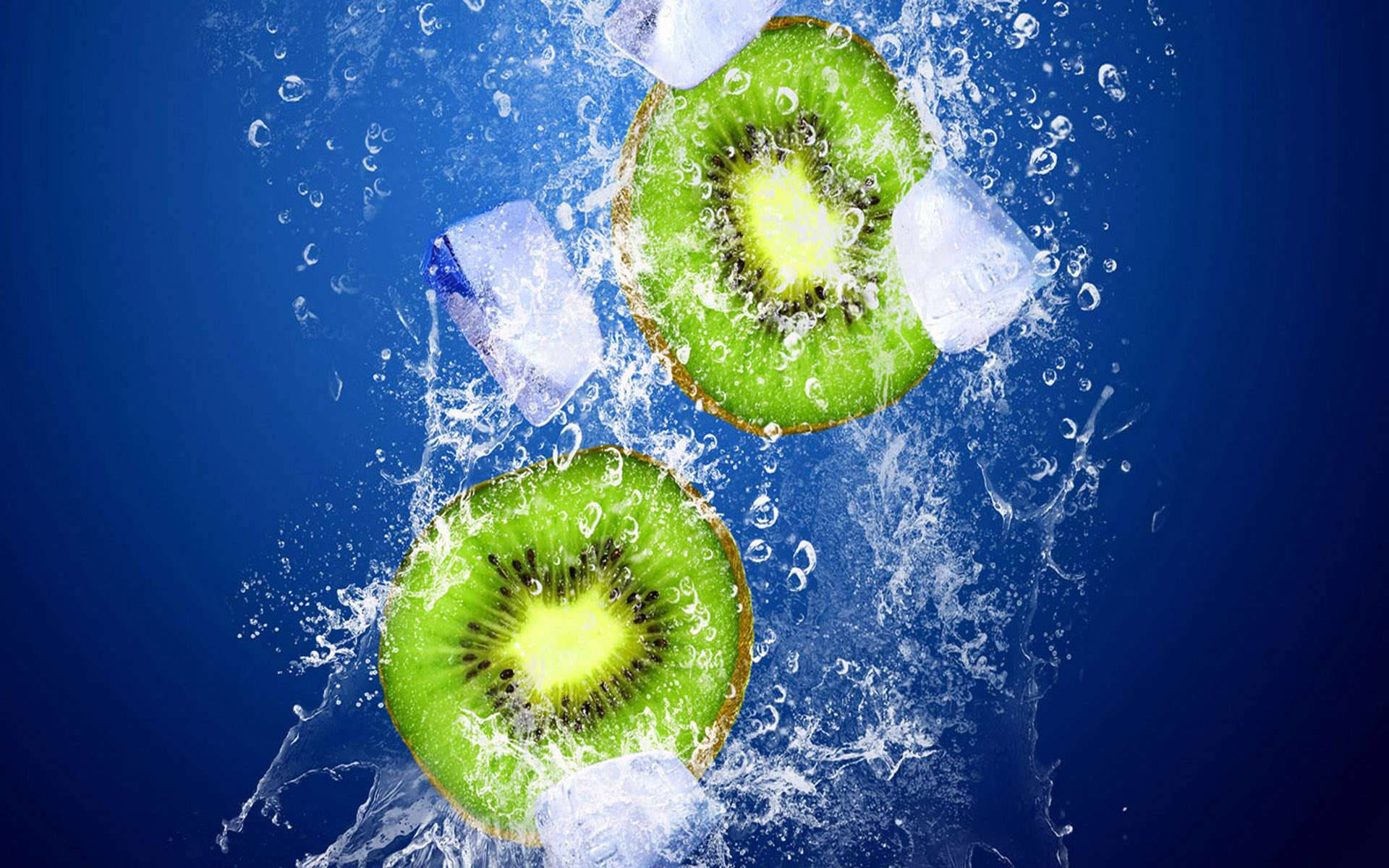Icy Kiwi Splash Wallpaper