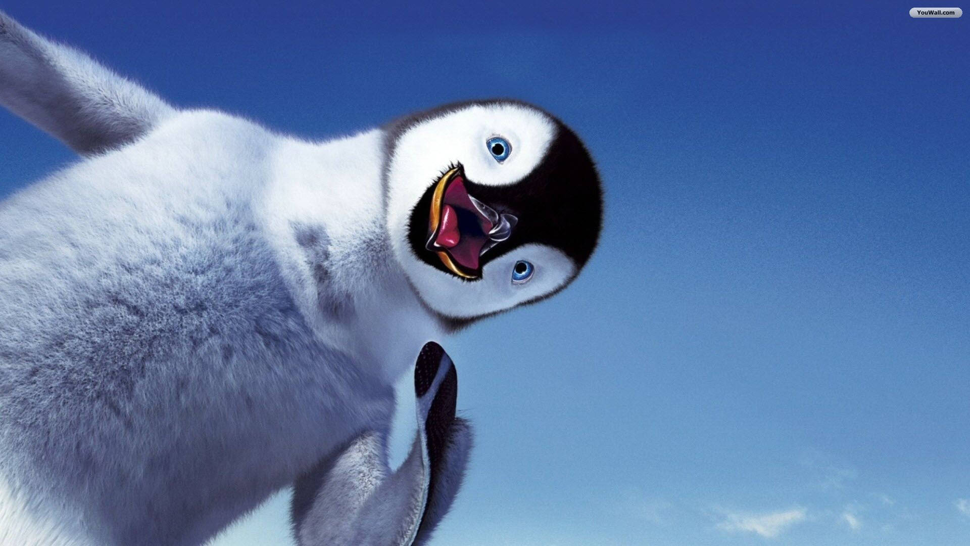 Icy Penguin Excited Wallpaper Wallpaper