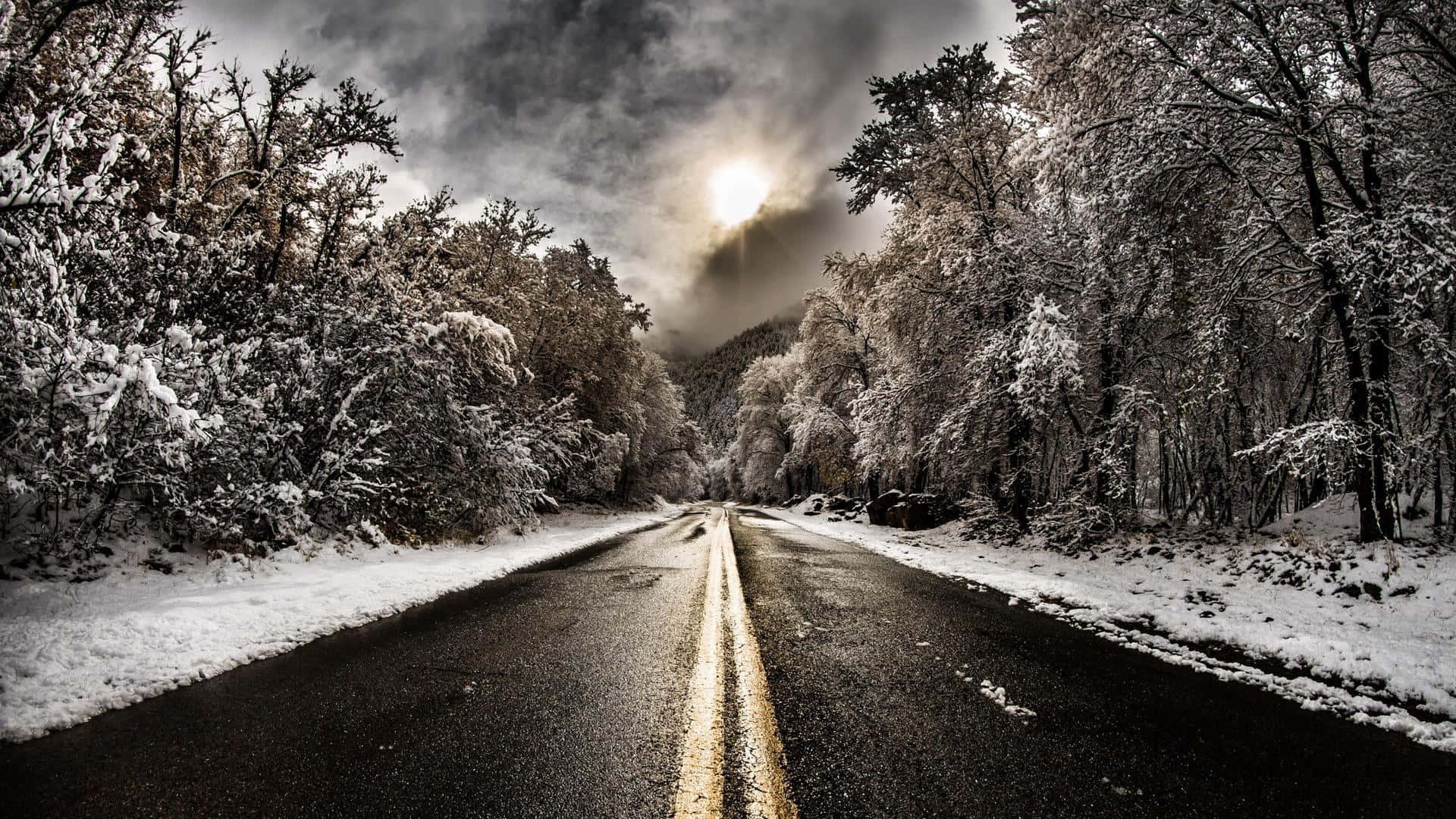 Caminocongelado En Un Paraíso Invernal Fondo de pantalla