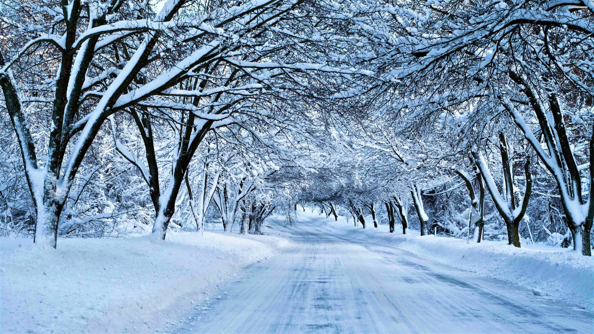 Slippery Icy Road during Winter Season Wallpaper