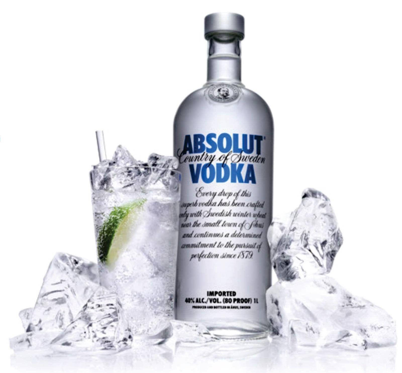 Icy Silver Absolut Vodka With Lime Wallpaper
